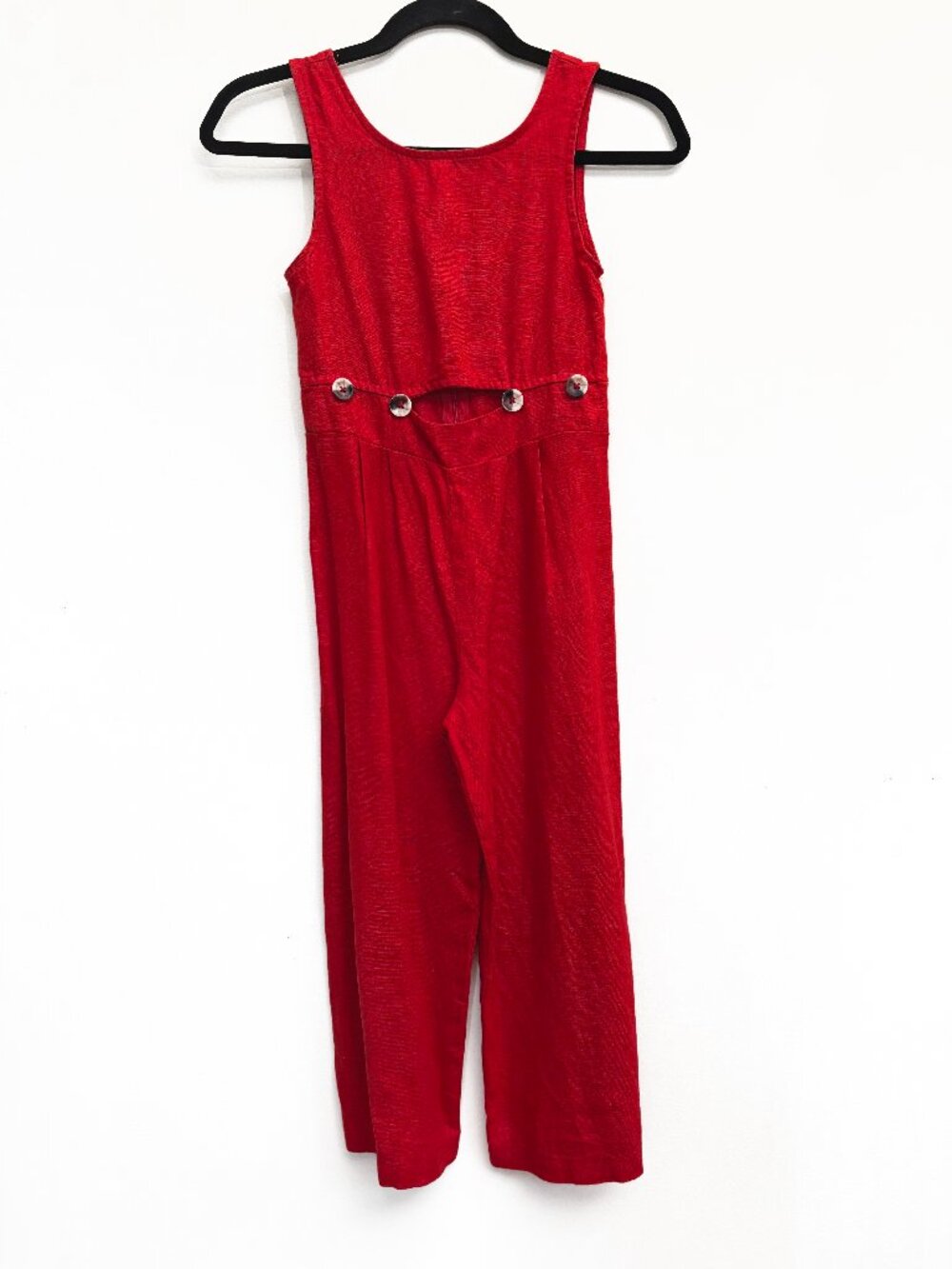 Zara Kids red linen jumpsuit in girls size 9 Excellent Condition - Picture 2 of 5